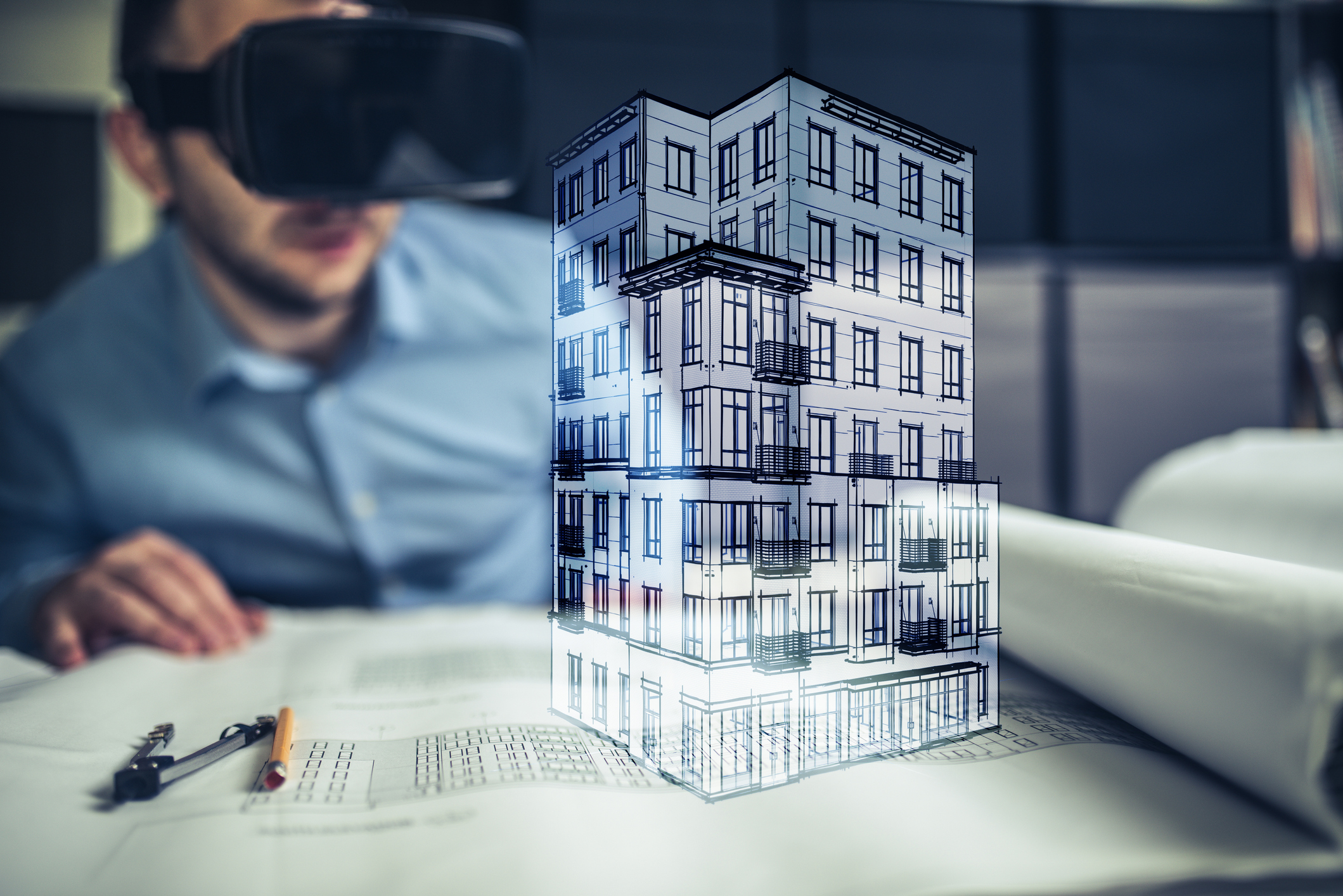 Architect using virtual reality Architect using virtual reality